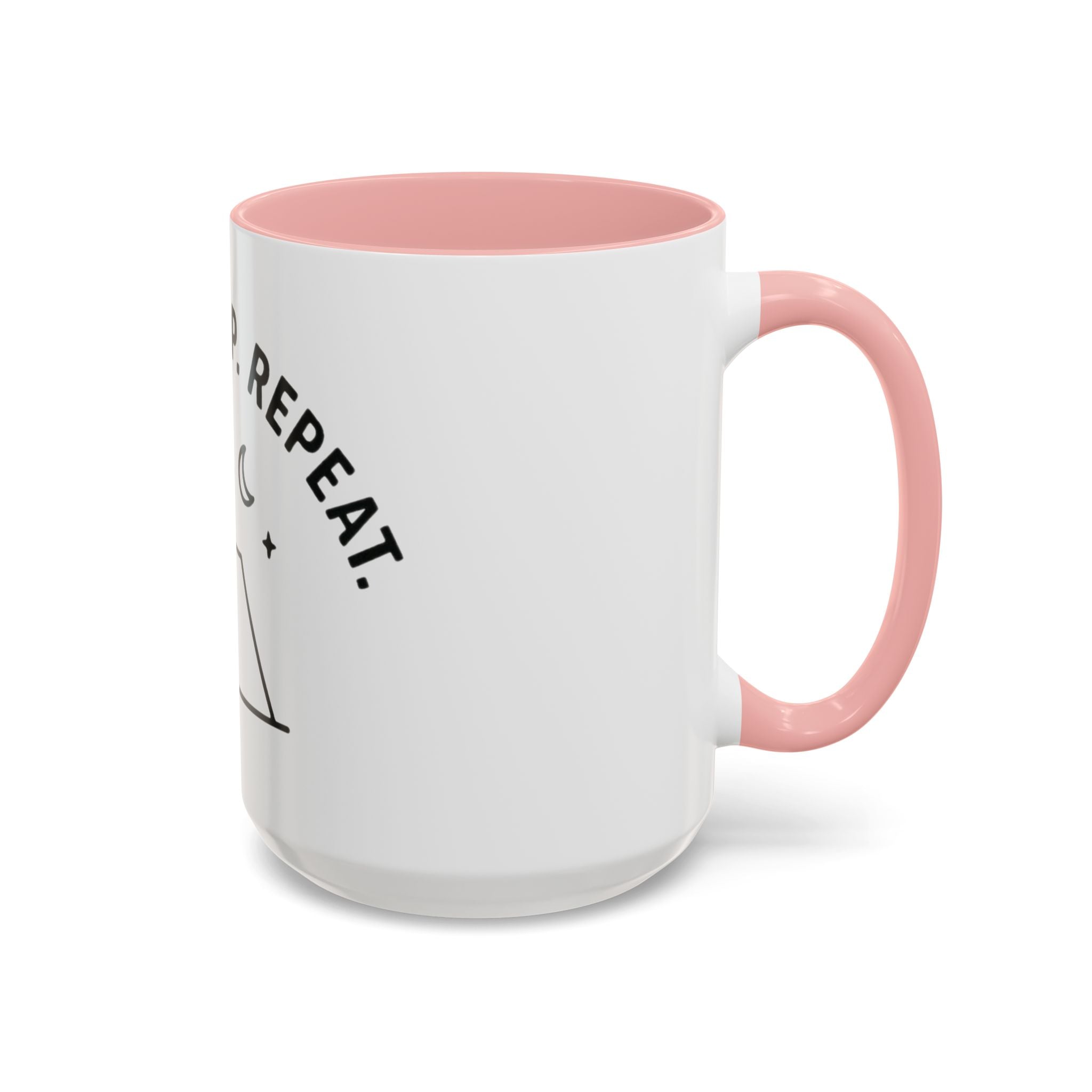 Camping Coffee Mug — "Camp. Sleep. Repeat." Black Accent 11/15oz