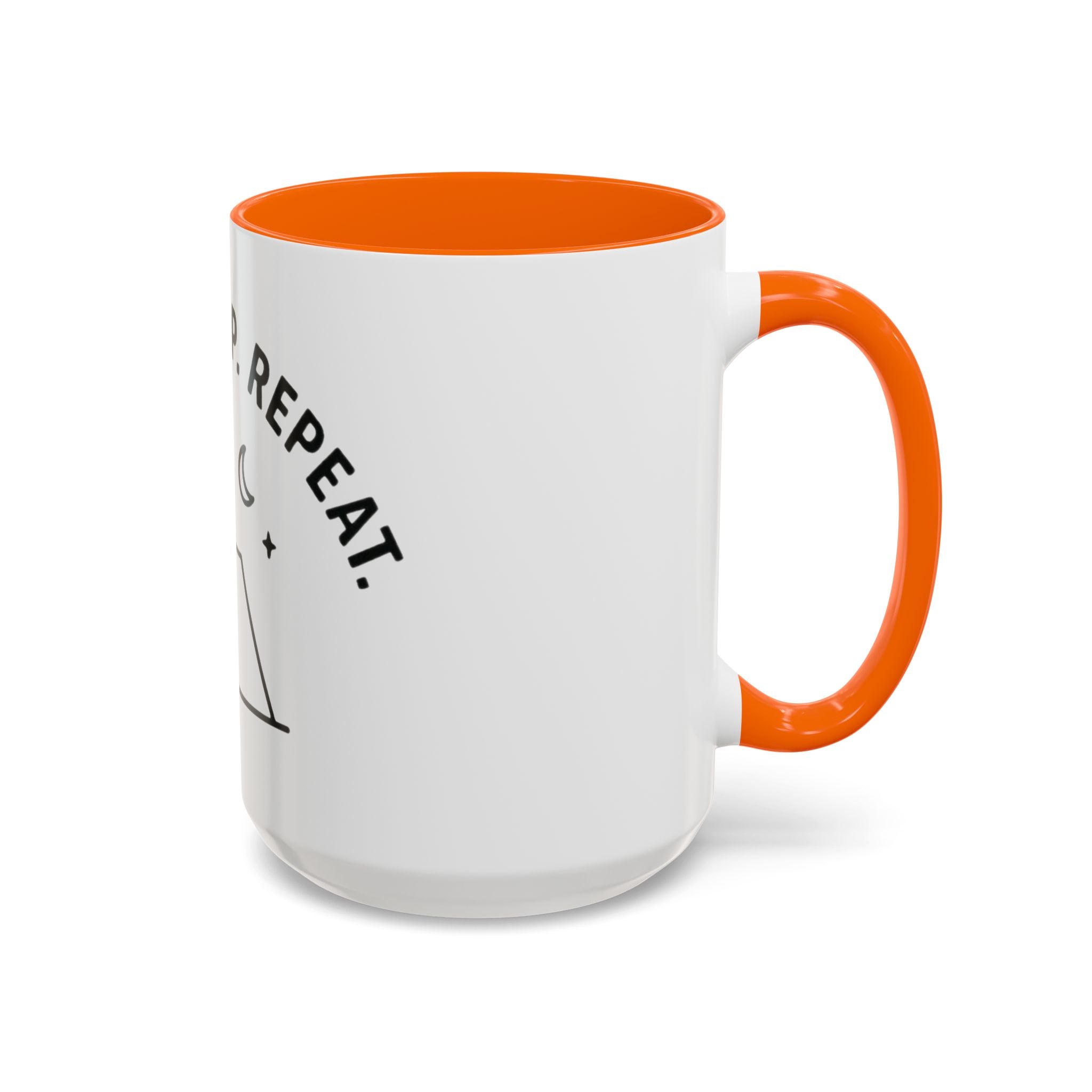 Camping Coffee Mug — "Camp. Sleep. Repeat." Black Accent 11/15oz