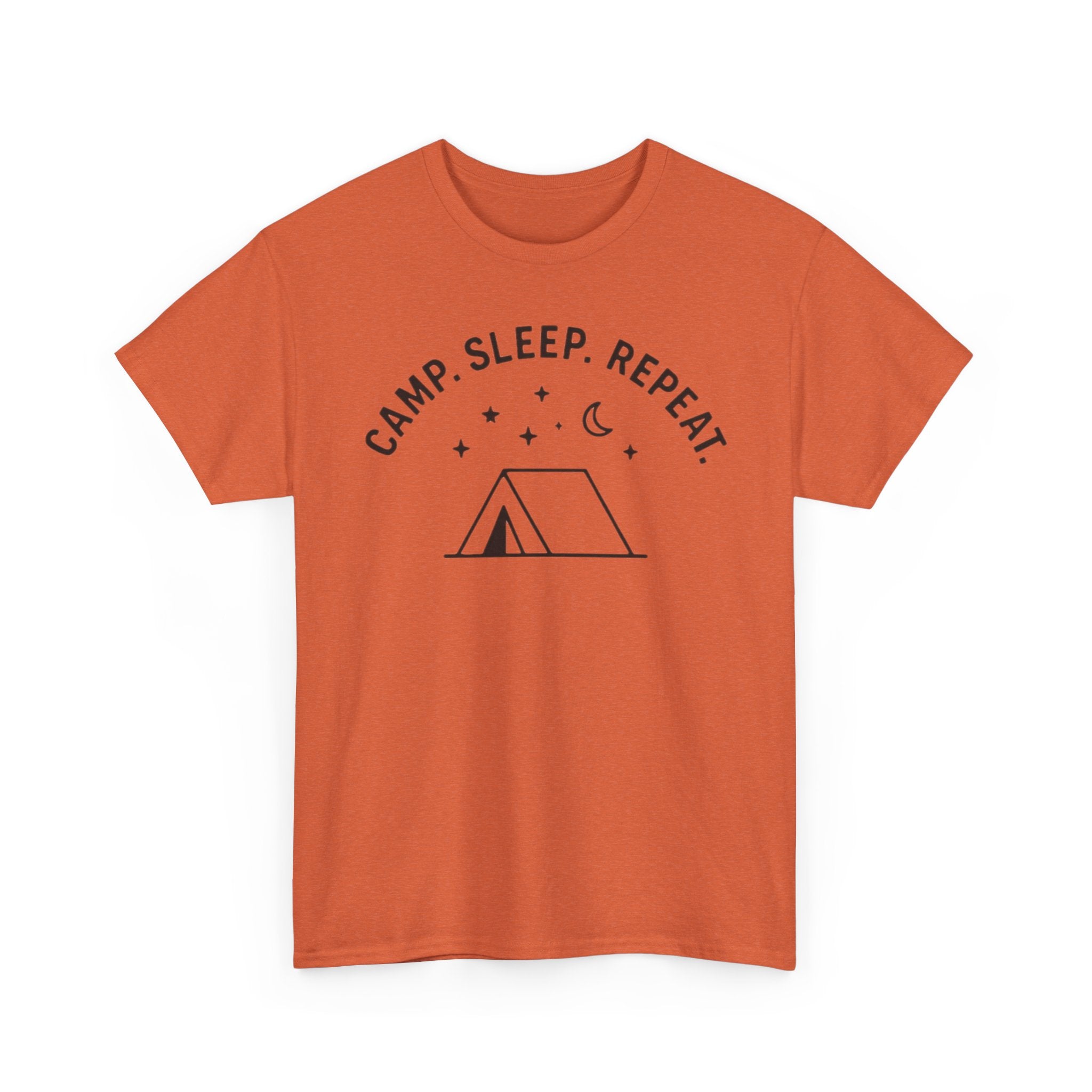 Camp, Sleep, Repeat Tent Graphic Tee — Casual Camping T‑Shirt for Outdoor Lovers