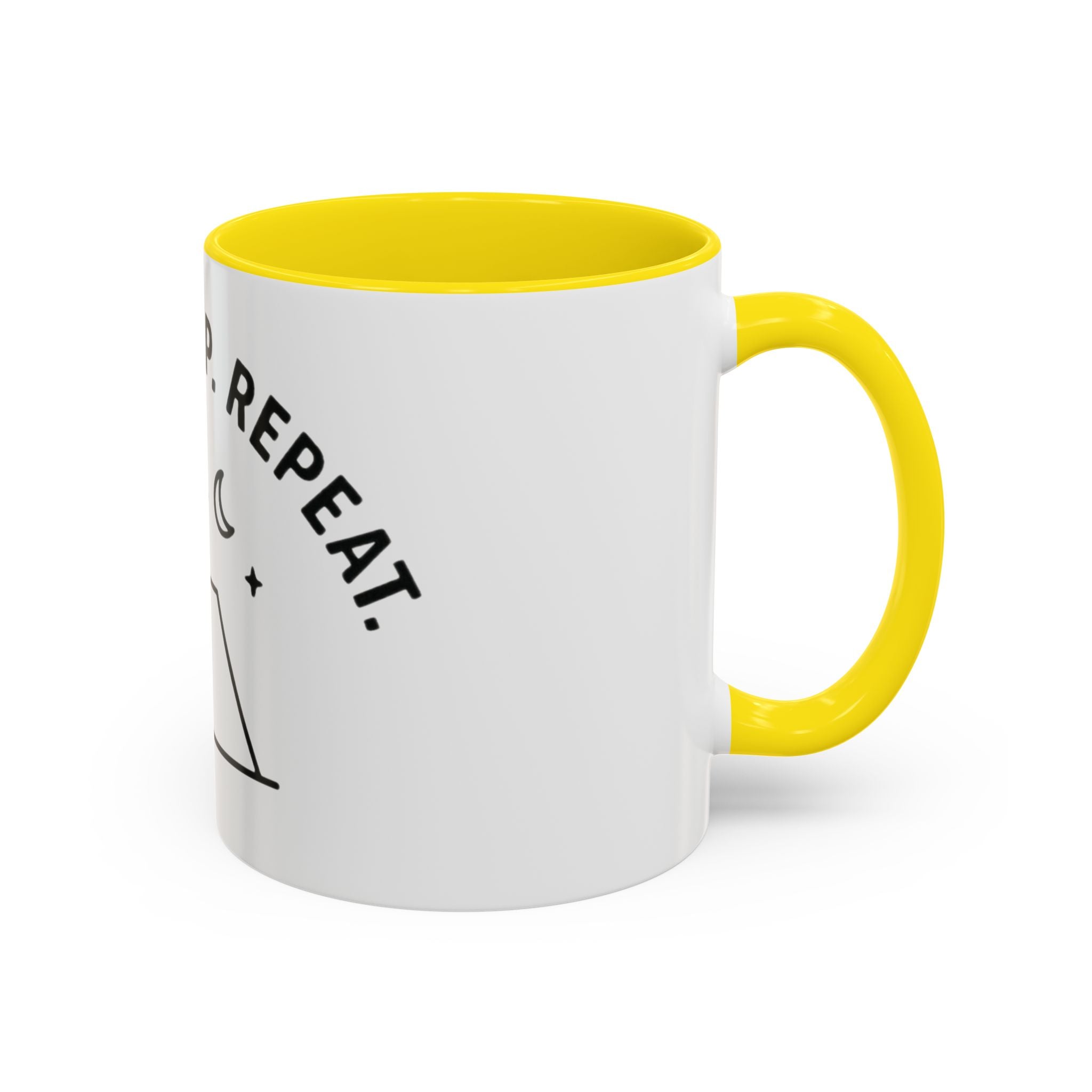 Camping Coffee Mug — "Camp. Sleep. Repeat." Black Accent 11/15oz