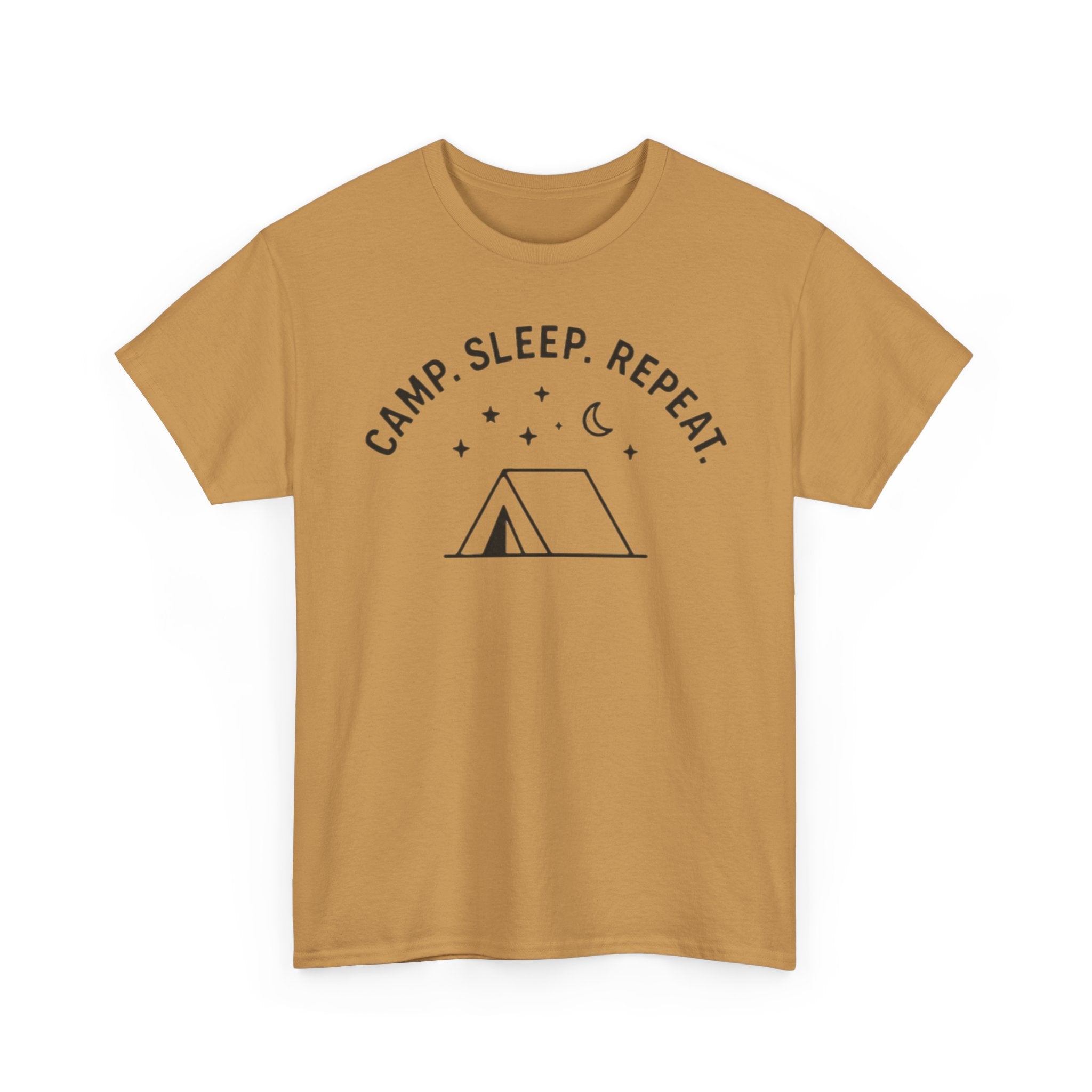Camp, Sleep, Repeat Tent Graphic Tee — Casual Camping T‑Shirt for Outdoor Lovers
