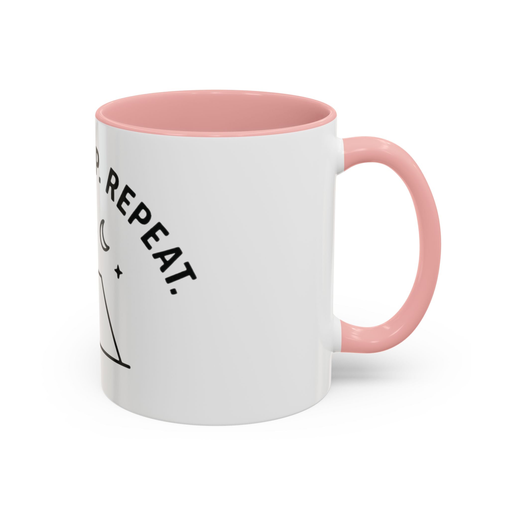 Camping Coffee Mug — "Camp. Sleep. Repeat." Black Accent 11/15oz