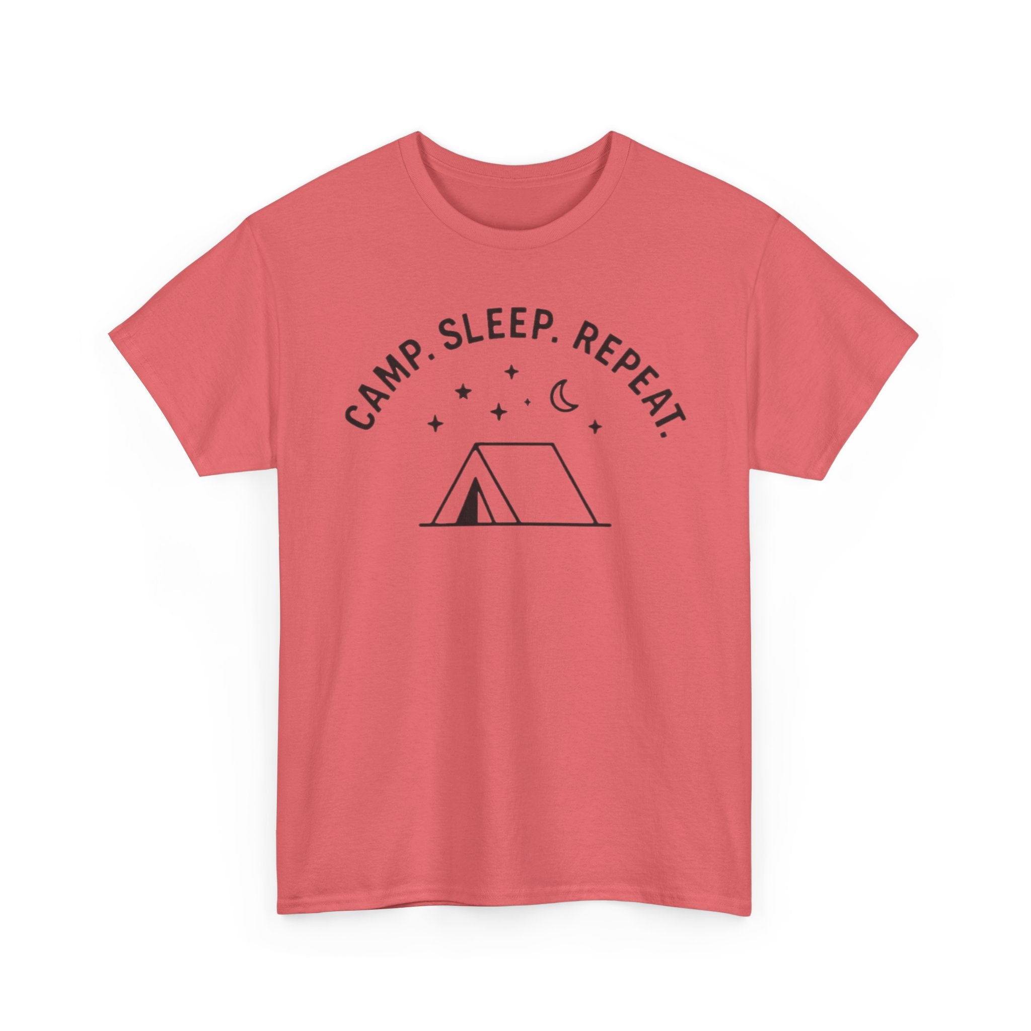 Camp, Sleep, Repeat Tent Graphic Tee — Casual Camping T‑Shirt for Outdoor Lovers